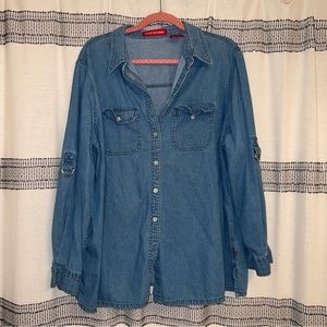 Denim button down